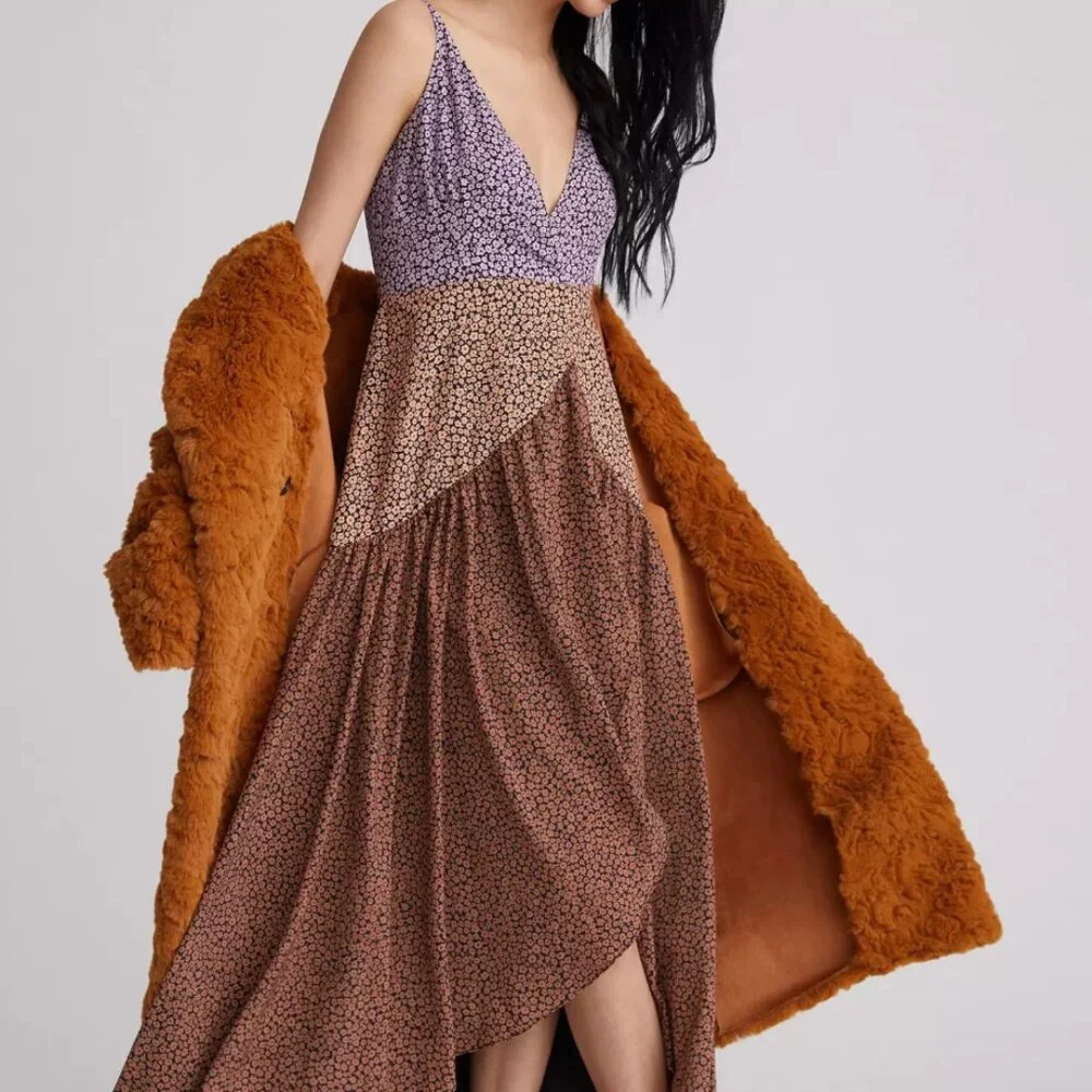 Anthropologie "Hutch Contrast Wrap Midi Dress" - Picture 2 of 8